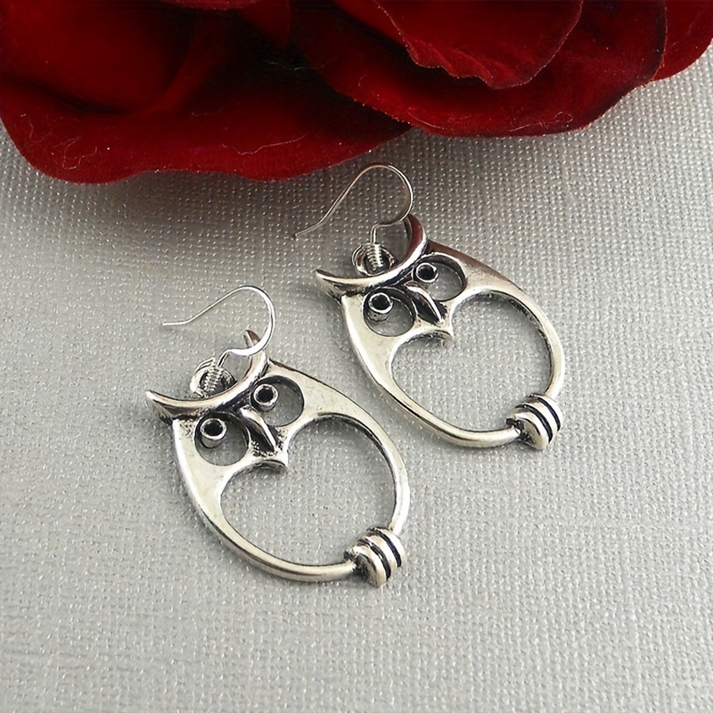 Boho Owl Dangle Earrings Gothic Gift